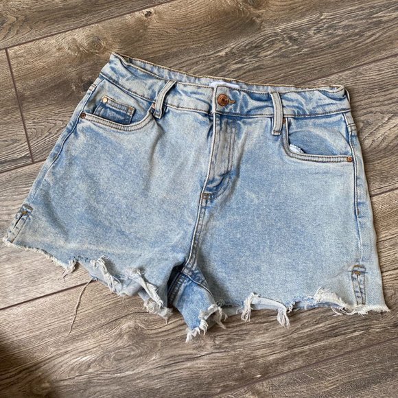 mystyle Pants - MyStyle high waisted distressed light blue denim shorts